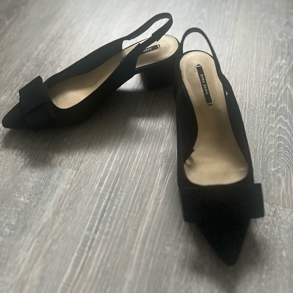 Zara kitten heel black sling backs - Picture 5 of 5